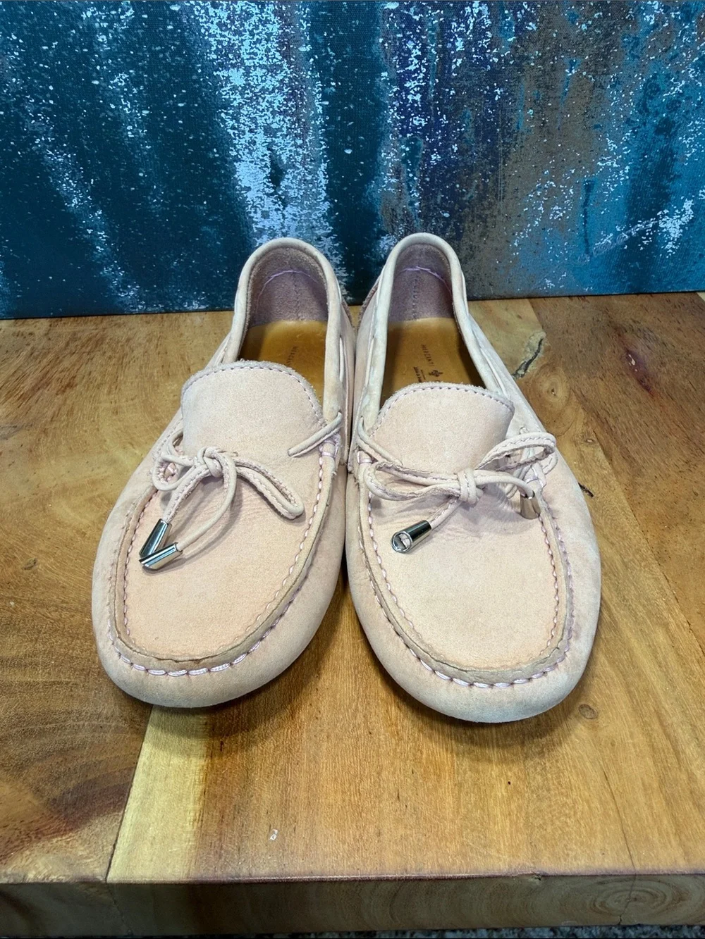 Mercanti Fiorentini Classic Driving Loafers Pink Suede Size 7.5